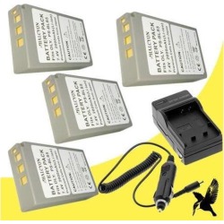 Four Halcyon 2000 mAH Lithium Ion Replacement Batteries and Charger Kit for Olympus OM-D E-M10 Mirrorless Micro Four Thirds Digital Camera and Olympus