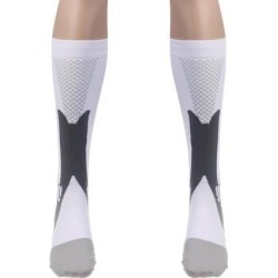 Anti-Slip Football Volleyball Soccer Knee High Sock Sports Socks L/XL White