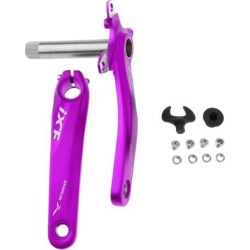 Mountain Bike Crankset Aluminum Crank Sprocket and Bottom Bracket Kit Purple