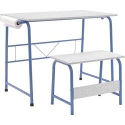 Studio Designs Project Center, Kids Craft Table with Bench - Blue / Spatter Gray