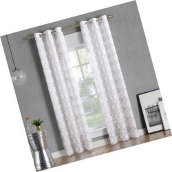 No. 918 Barkley Trellis Semi-Sheer Grommet Curtain Panel, 40' x 95', Taupe