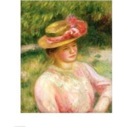 Posterazzi BALBAL76830LARGE The Straw Hat 1895 Poster Print by Pierre-Auguste Renoir - 24 x 36 in. - Large