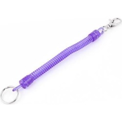 Lobster Clasp Spring Stretchy Keyring Key Chain Coil Strap Rope Purple