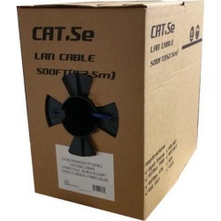 GlobalTone Bulk Ethernet Cable Network Cat5e UTP Solid RJ-45 CCA 500ft White in Pull Thru Box