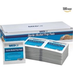 Alcohol Wipes - Sterile Alcohol Prep Pads, Antiseptic Sanitizer Swab Pads, 2-Ply Cotton 70% Isopropyl Individually Wrapped Box of 500