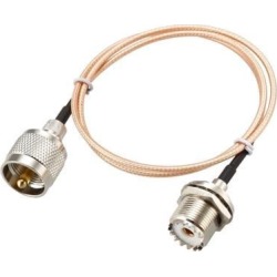 UHF SO239 Female to UHF PL259 Male Coax Cable Low Loss RG316 2 Feet