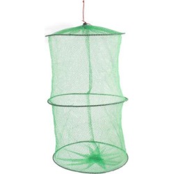 Unique Bargains 12' x 0.8' Nylon 4 Layers Foldable Fishing Landing Net Fish Basket for Fishermen Shrimp Green