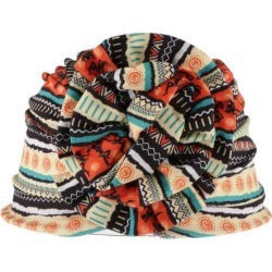 Womens Stretch Turban Hat Hijab Head Wrap Hair Loss Chemo Cap Orange