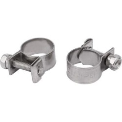 13mm-15mm 304 Stainless Steel Screw Mounted Adjustable Pipe Hose Clamps 2pcs