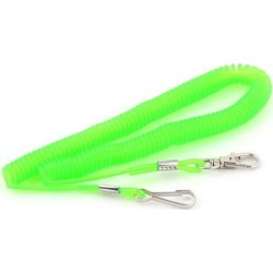 Plastic Contractility Stretchy Coiled Lanyard Fishing Rope Green 3 Meters Length