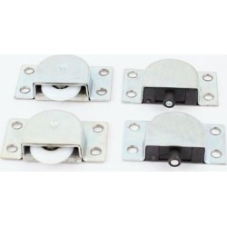 Unique Bargains 2 Pairs Stainless Steel Plate Ball Bearing Sliding Glass Door Roller Wheel