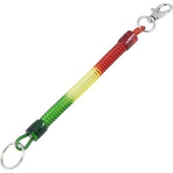 Lobster Clasp Red Yellow Green Spring Elastic Coil Cord Strap Keychain Rope