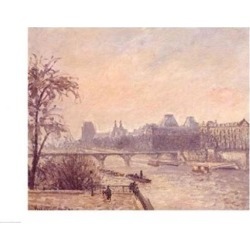 Posterazzi BALBAL8095LARGE The Seine & The Louvre 1903 Poster Print by Camille Pissarro - 36 x 24 in. - Large