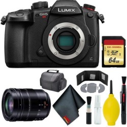 Panasonic Lumix DC-GH5S Mirrorless Micro Four Thirds Digital Camera - Cleaning Kit - 64GB - Card Wallet & Reader - CASE - Panasonic Leica DG