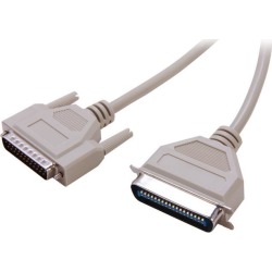 C2G 02798 DB25 Male to Centronics 36 Male Parallel Printer Cable, Beige (6 Feet, 1.82 Meters)