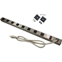 GlobalTone Power Bar 8 Outlets with 15A Circuit Breaker 3 ft. Rope (14AWG)