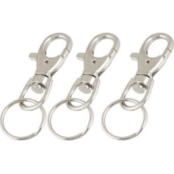 Unique Bargains 3 Pcs Swivel obster Clasp Split Ring Keychain Key Ring 2.3' Length
