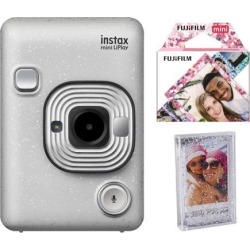 Fujifilm Instax Mini Hybrid LiPLay Instant Camera (Stone) w/Confetti Mini Film