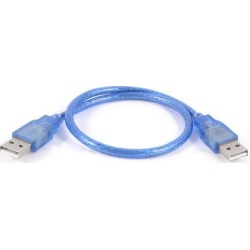 Unique Bargains 17.7' 45cm Blue USB 2.0 Type A Male to Male M/M Extension Cable Lead Cord