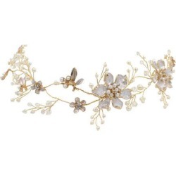 Pearls Wedding Tiara Bridal Headband Rhinestone Tiara Filigree Hair Jewelry