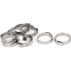 23.9mm-27.1mm 304 Stainless Steel Adjustable Cable Pipe Tight Hose Clamps 10pcs
