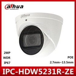 Dahua Original IPC-HDW5231R-ZE 2MP 1080P POE H.265 2.7-13.5MM Motorized Lens IR Eyeball Starlight Network Dome Ip Camera Built-in SD Slot Firmware