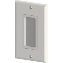 Monoprice 1-Gang Brush Wall Plate - White Easily Holds Up To 6 Cables