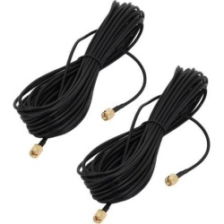 2pcs RG174 Antenna WiFi Pigtail Cable SMA Male to Male Connector 9 Meters Long
