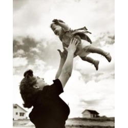 Posterazzi SAL2556012B Side Profile of a Mother Tossing Her Daughter in the Air Poster Print - 18 x 24 in.