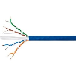 Monoprice PWR Cat6 POE Bulk Ethernet Network Cable - 1000 feet - Blue Enhanced, Bare Copper, 550MHz, UTP, Solid, Riser-Rated (CMR), 22AWG.