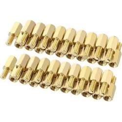 Unique Bargains 50pcs M3 8+6mm Female Male Thread Brass Hex Standoff Spacer Screws PCB Pillar