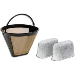 Filters For Cuisinart Coffee Maker - GTF Gold Tone Filter & 2 Charcoal Water Filters
