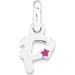 Sterling Silver Letter P with Enamel Pendant