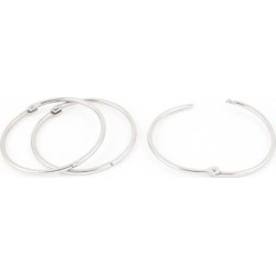 Unique Bargains 3pcs 75mm Inner Dia Silver Tone Metal Snap Ring Round Keyring Keychain Key Chain