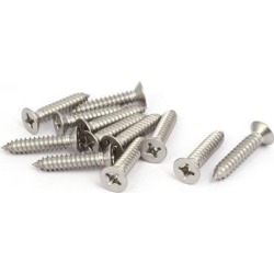 M6.3x32mm 316 Stainless Steel Flat Head Phillips Self Tapping Screw Bolt 12pcs