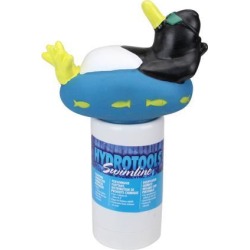 13' Blue and White HydroTools Cool Penguin Swimming Pool Chemical Dispenser