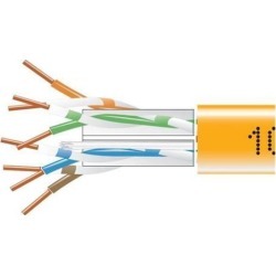 Black Box EYN867B-PB-1000 CAT6 550-MHz Solid Bulk Cable - Unshielded, Plenum, Orange, 1000 ft. Pull Box