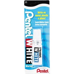 Pentel 100-W Permanent Marker, Broad Tip, White