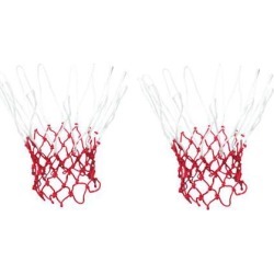 2 Pcs 18 Long Standard Nylon Knotted Basketball Nets White Red