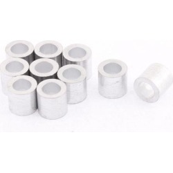 Unique Bargains 10pcs Round Aluminum Sleeves Clamps for 6mm Wire Rope Swage Clip