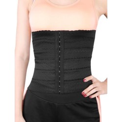 Black L Size 3 Rows Body Beauty Belly Abdominal Shaping Belt Waist Wrapping Shaper Cincher Corset Shapewear
