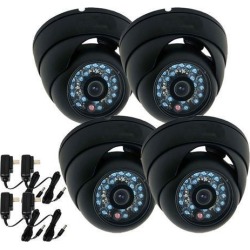 VideoSecu 4 Pack 3.6mm Wide Angle Lens Outdoor Indoor Weatherproof Security Camera Infrared Day Night Vandal Proof 600 TV Lines High Resolution