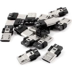 Unique Bargains 15 Pieces Micro USB 5-Pin Type B Male Connector Solder Plug Jack