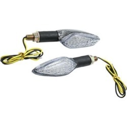 Pair Carbon Pattern Universal Motorcycle Turn Yellow Halogen Signal Light DC 12V
