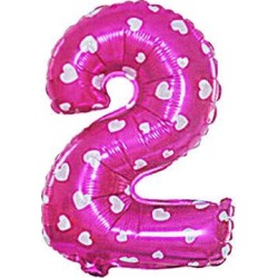 16' Fuchsia Foil Number 2 Shape Balloon Helium Party Birthday Wedding Decor
