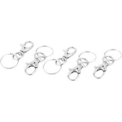 Unique Bargains 5 Pcs Snap Hook Lobster Clasp Swivel Trigger Clips Split Key Ring Chain Findings