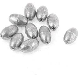 Unique Bargains 1 1/16 oz Oval Shaped Shot Fishing Sinker Lead Weight 10 Pcs