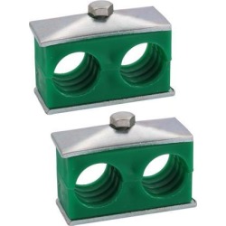 2pcs Twin Series Light Pipe Clamp Assembly Polypropylene Fit 25mm Tube Dia