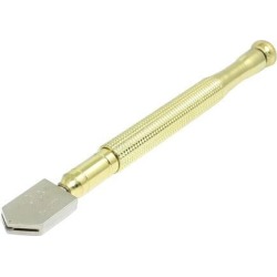 Gold Tone Metal Nonslip Grip Wheel Flute Glass Cutter 5mm-12mm