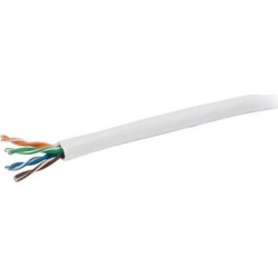 C2G 56005 Cat5e Bulk Cable - Unshielded Ethernet Network Cable with Solid Conductors, Plenum CMP-Rated, TAA Compliant, White (1000 Feet, 304.8.